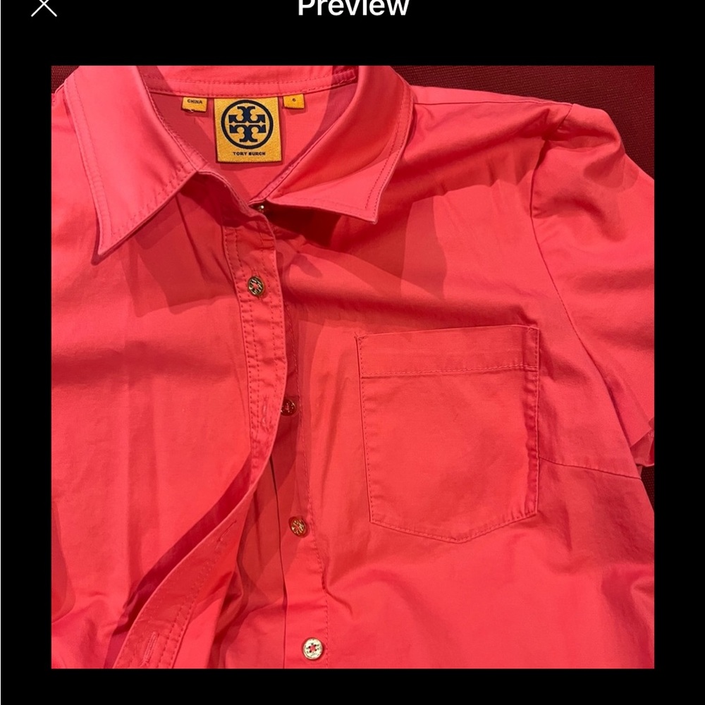 Tory Burch Lipstick Pink size 6 blouse. Matching skirt listed separately.
